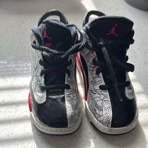 Jordan Black and Red Sneakers Retro Basketball Design